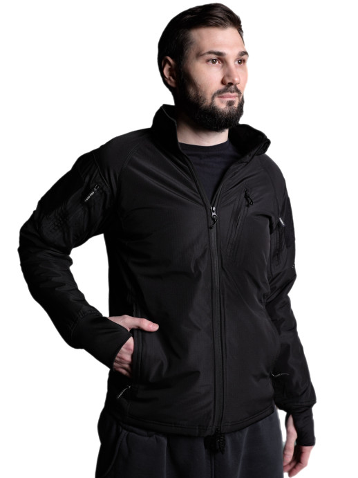 Куртка-ветровка Jungle Base тактическая черная 