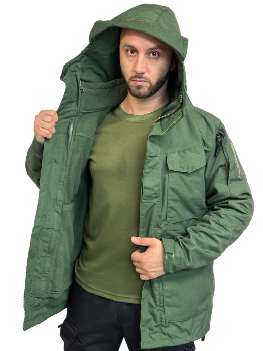 Куртка M-65 тактическая с отстёгивающейся подкладкой олива 