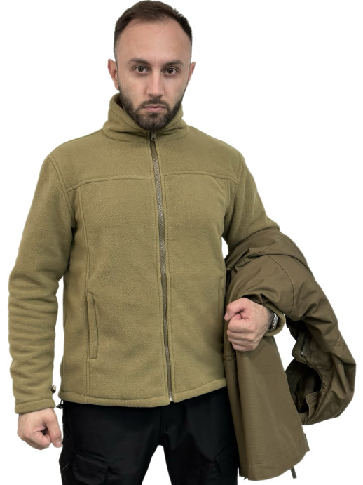 Куртка тактическая м-65 с отстёгивающейся подкладкой песочный