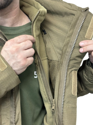 Куртка тактическая м-65 с отстёгивающейся подкладкой песочный