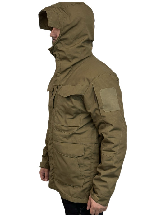 Куртка тактическая м-65 с отстёгивающейся подкладкой песочный