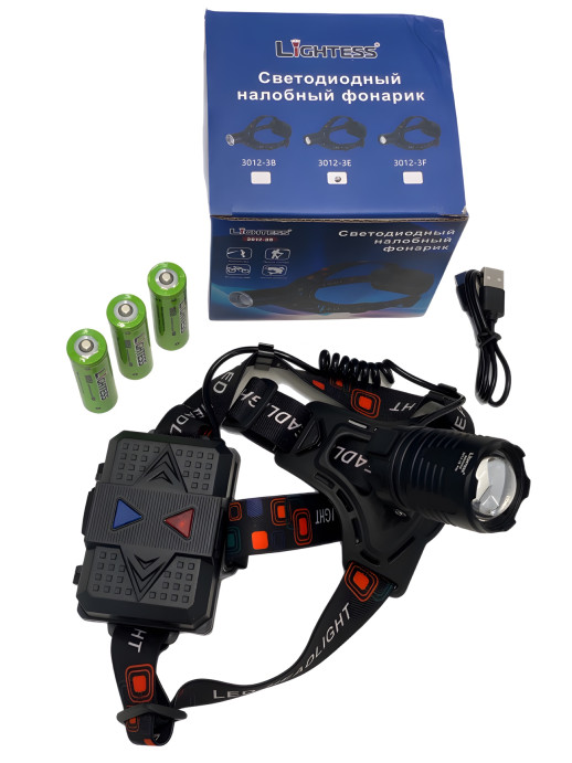 Фонарь Lightess 3012-3Е налобный светодиодный