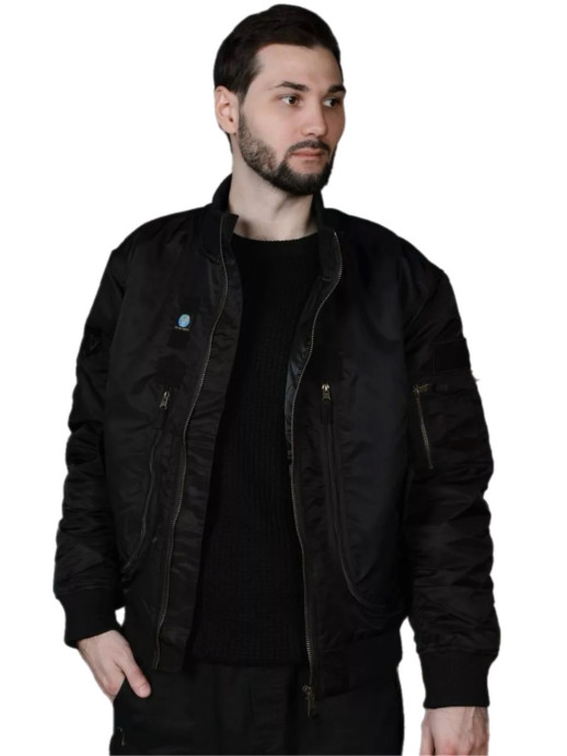 Куртка зимняя Бомбер тактическая черная 