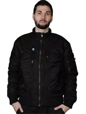 Куртка зимняя Бомбер тактическая черная 