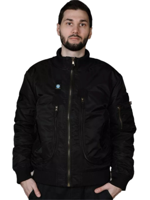 Куртка зимняя Бомбер тактическая черная 