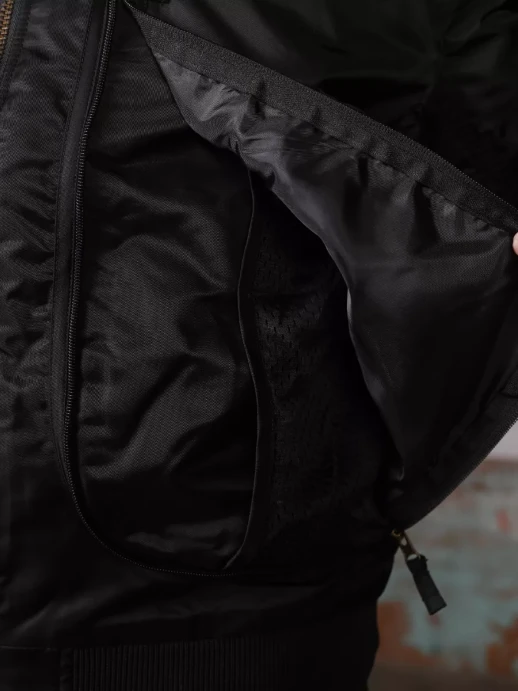 Куртка зимняя Бомбер тактическая черная 