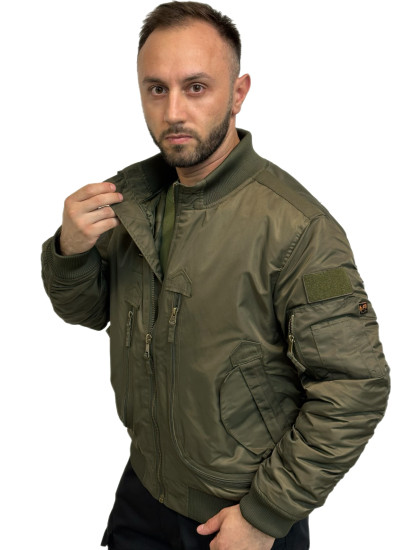 Куртка зимняя Бомбер тактическая олива