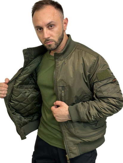 Куртка зимняя Бомбер тактическая олива