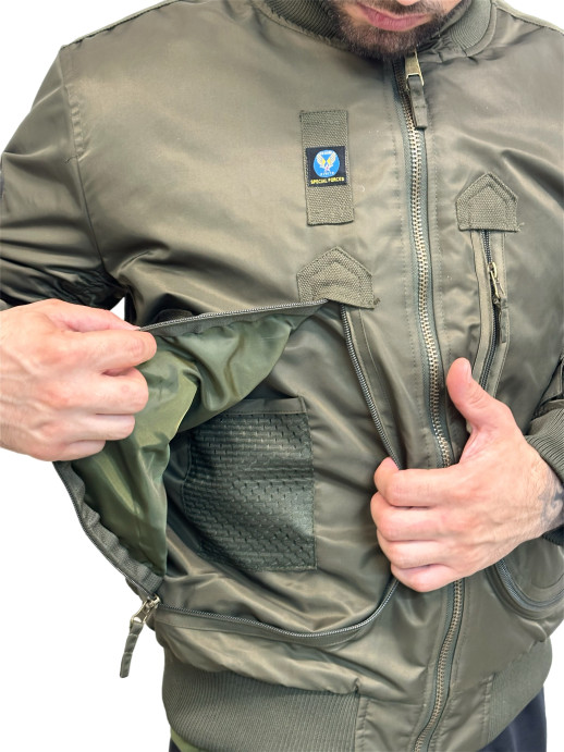 Куртка зимняя Бомбер тактическая олива