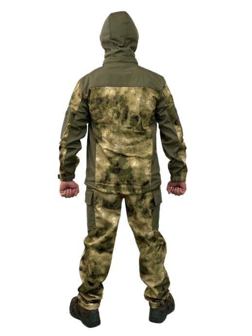 Костюм ткань Софтшелл ESDY демисезонный на флисе комбинированный мох-олива