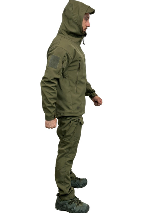 Костюм Софтшелл Shark Skin демисезонный на флисе ткань черный