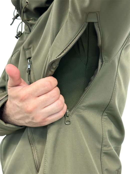 Костюм Софтшелл Shark Skin демисезонный на флисе ткань черный