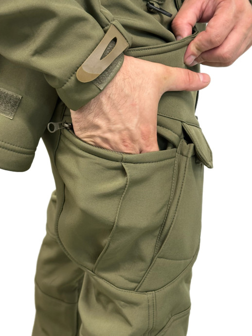 Костюм Софтшелл Shark Skin демисезонный на флисе ткань черный