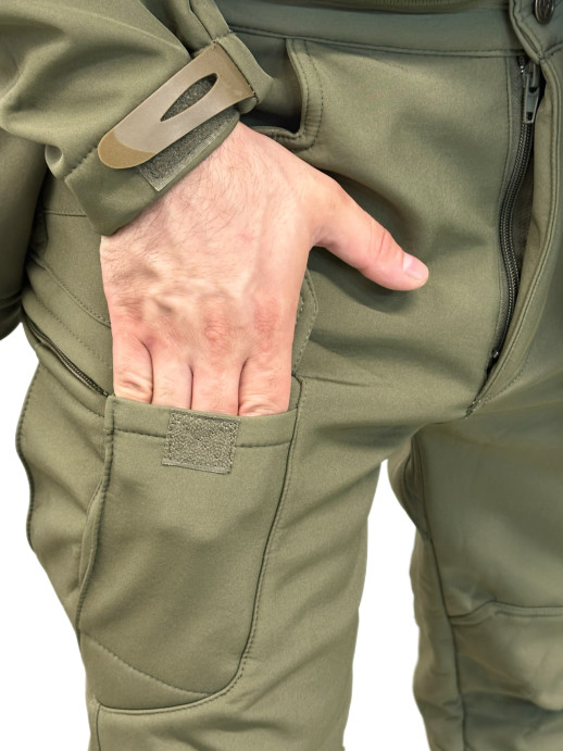 Костюм Софтшелл Shark Skin демисезонный на флисе ткань черный