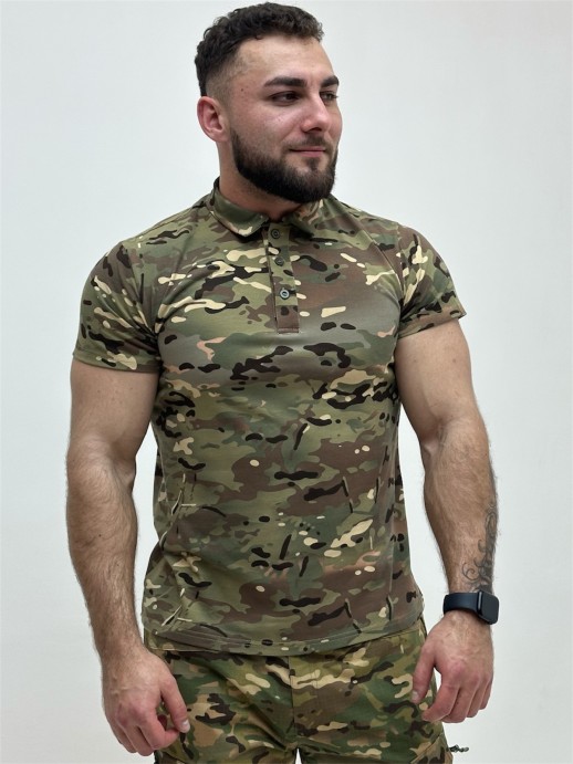 футболка тактическая хлопок мультикам с коротким рукавом