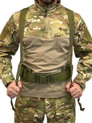 Ремень разгрузочный с лямками тактический олива