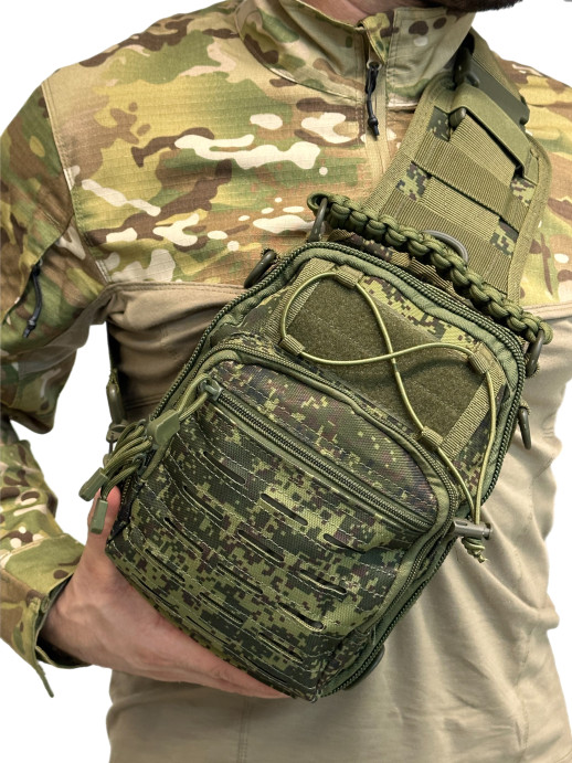 Сумка органайзер через плечо тактическая пиксель
