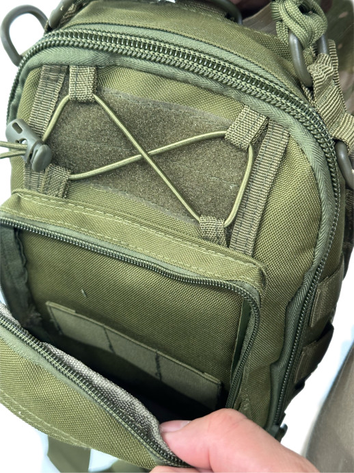 Сумка органайзер через плечо тактическая олива