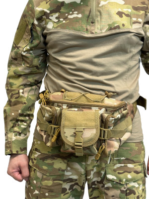 Поясная сумка тактическая три кармана мультикам