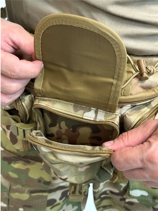 Поясная сумка тактическая три кармана мультикам