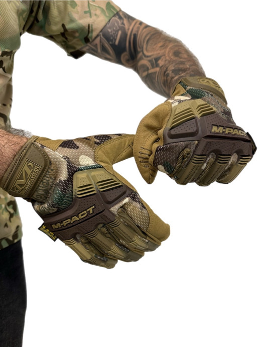 Перчатки тактические M-Pact с пальцами мультикам