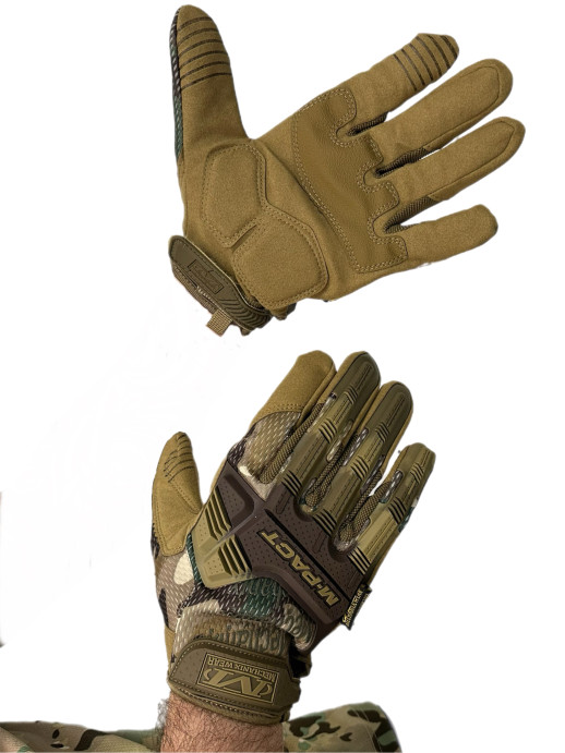 Перчатки тактические M-Pact с пальцами мультикам