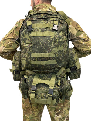 Рюкзак тактический с подсумками 55 литров 4 в 1 пиксель 