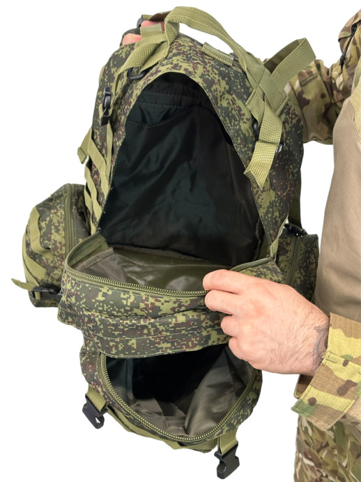 Рюкзак тактический с подсумками 55 литров 4 в 1 пиксель 