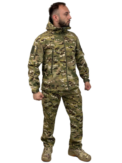 Костюм Софтшелл Shark Skin демисезонный на флисе ткань мультикам