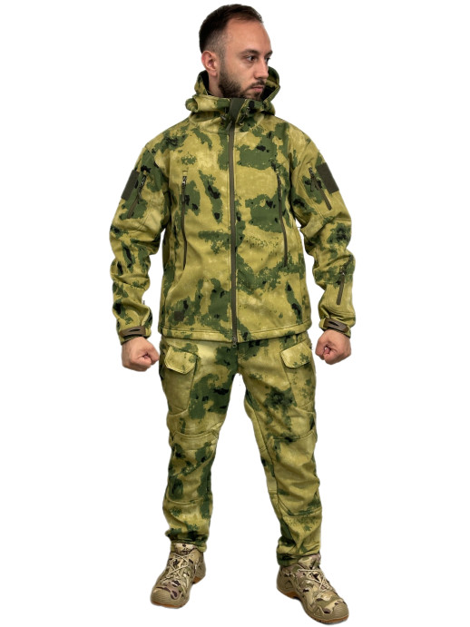 Костюм Софтшелл Shark Skin демисезонный на флисе ткань мох