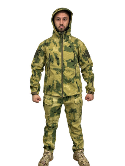 Костюм Софтшелл Shark Skin демисезонный на флисе ткань мох